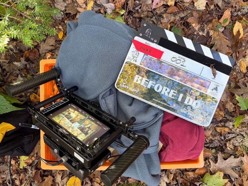 \u200bA clapperboard on set during the filming of \u200bBefore I Do\u200b