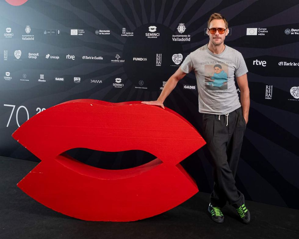 \u200bAlexander Skarsg\u00e5rd at a Pillion screening in Spain