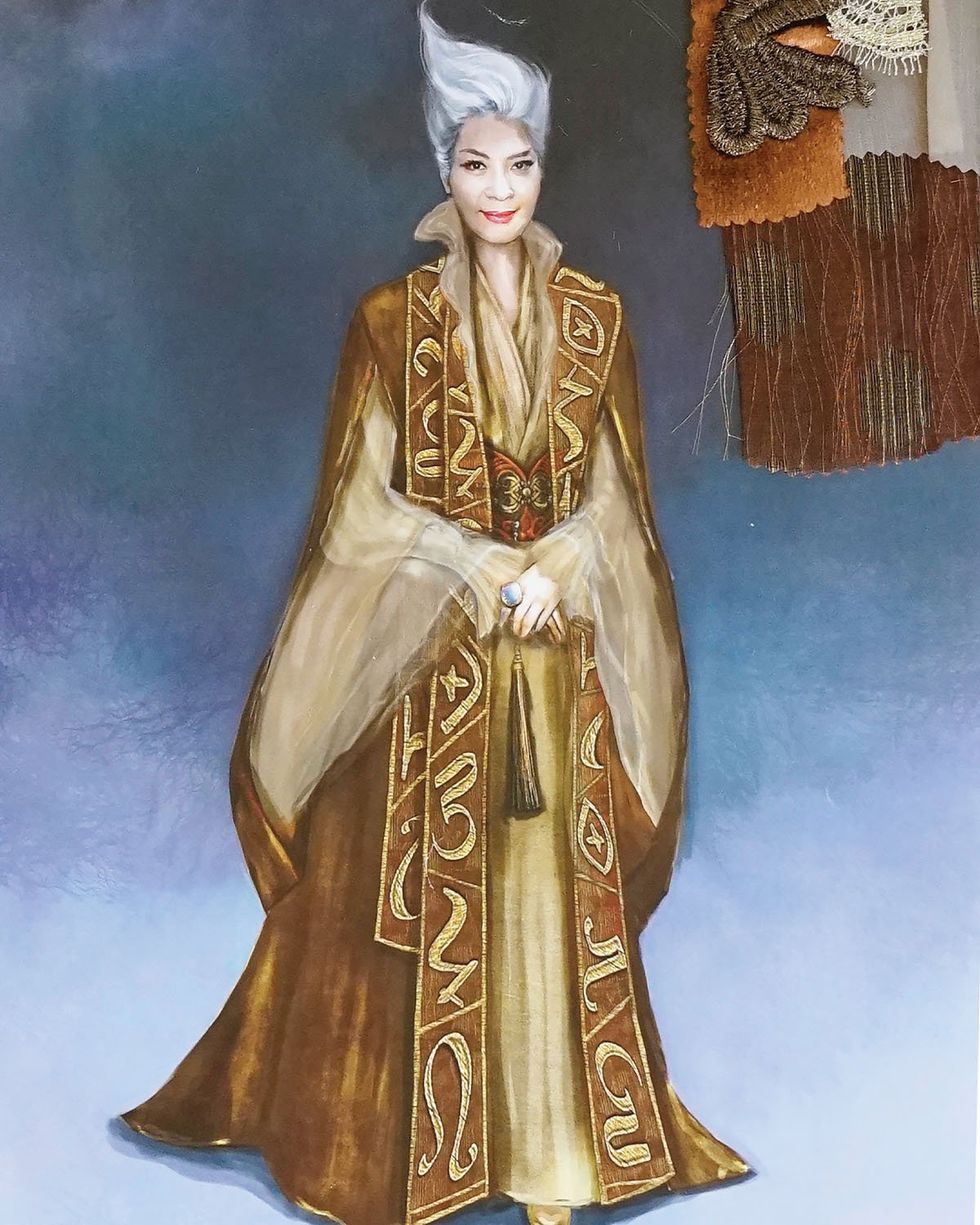 \u200bAn illustration of Madame Morrible's costume