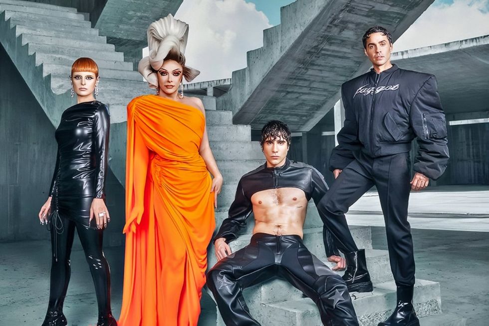 \u200bAna Locking, Supremme de Luxe, Javier Calvo, and Javier Ambrossi in promotional images for Drag Race Espa\u00f1a season 5