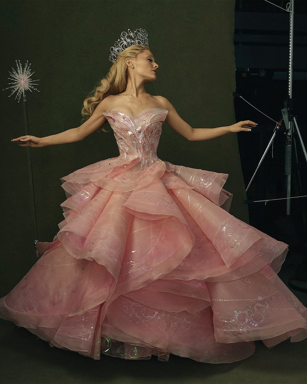 \u200bAriana Grande wearing Glinda's gown