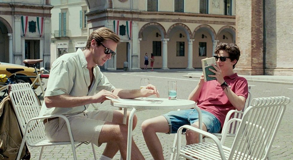 \u200bArmie Hammer and Timoth\u00e9e Chalamet in Call Me by Your Name