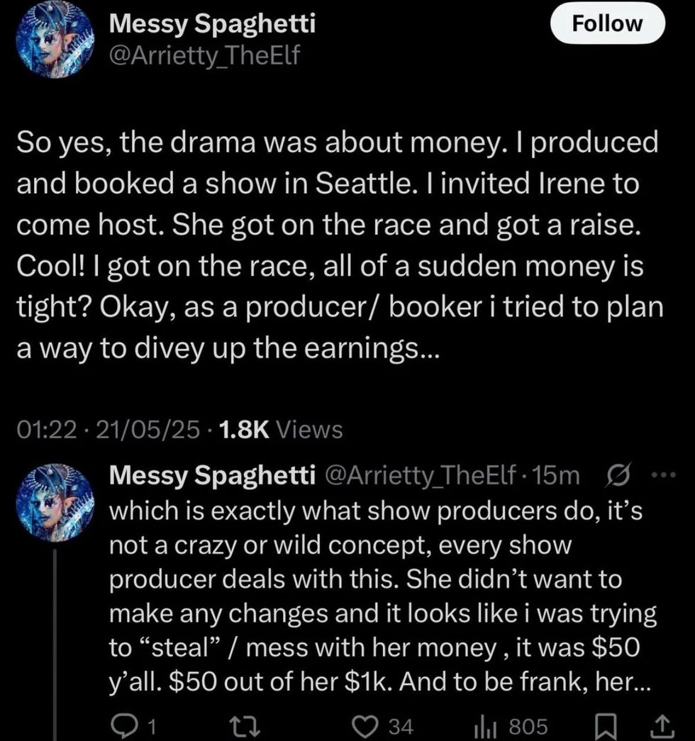 \u200bArrietty shares posts via X/Twitter