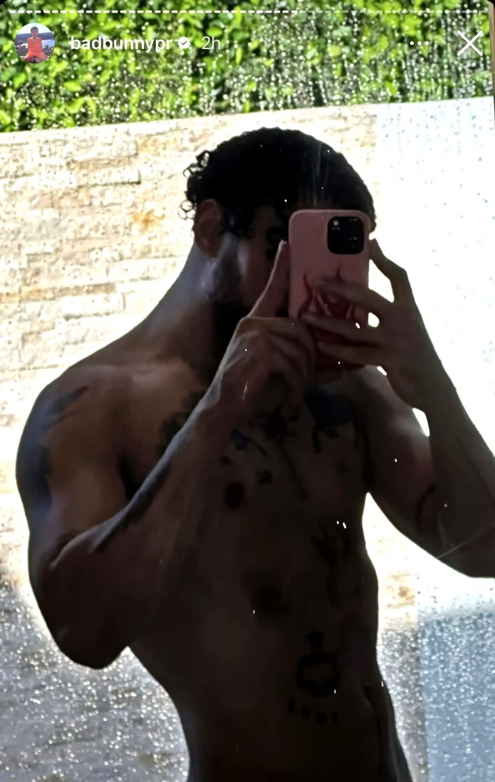 \u200bBad Bunny in selfie shared via Instagram Story