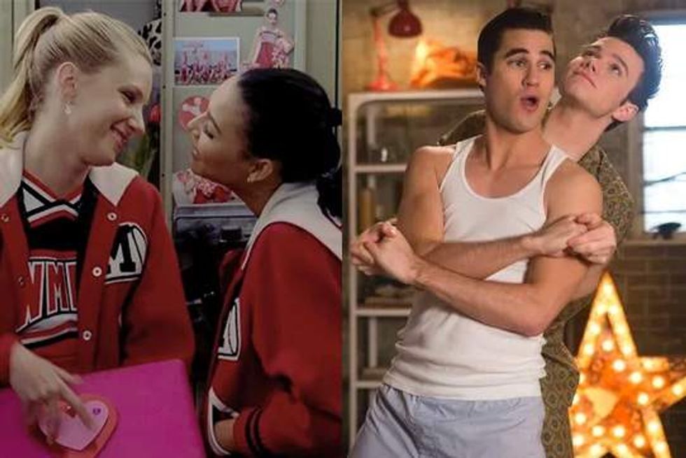 \u200bBrittany and Santana; Blaine and Kurt in Glee.