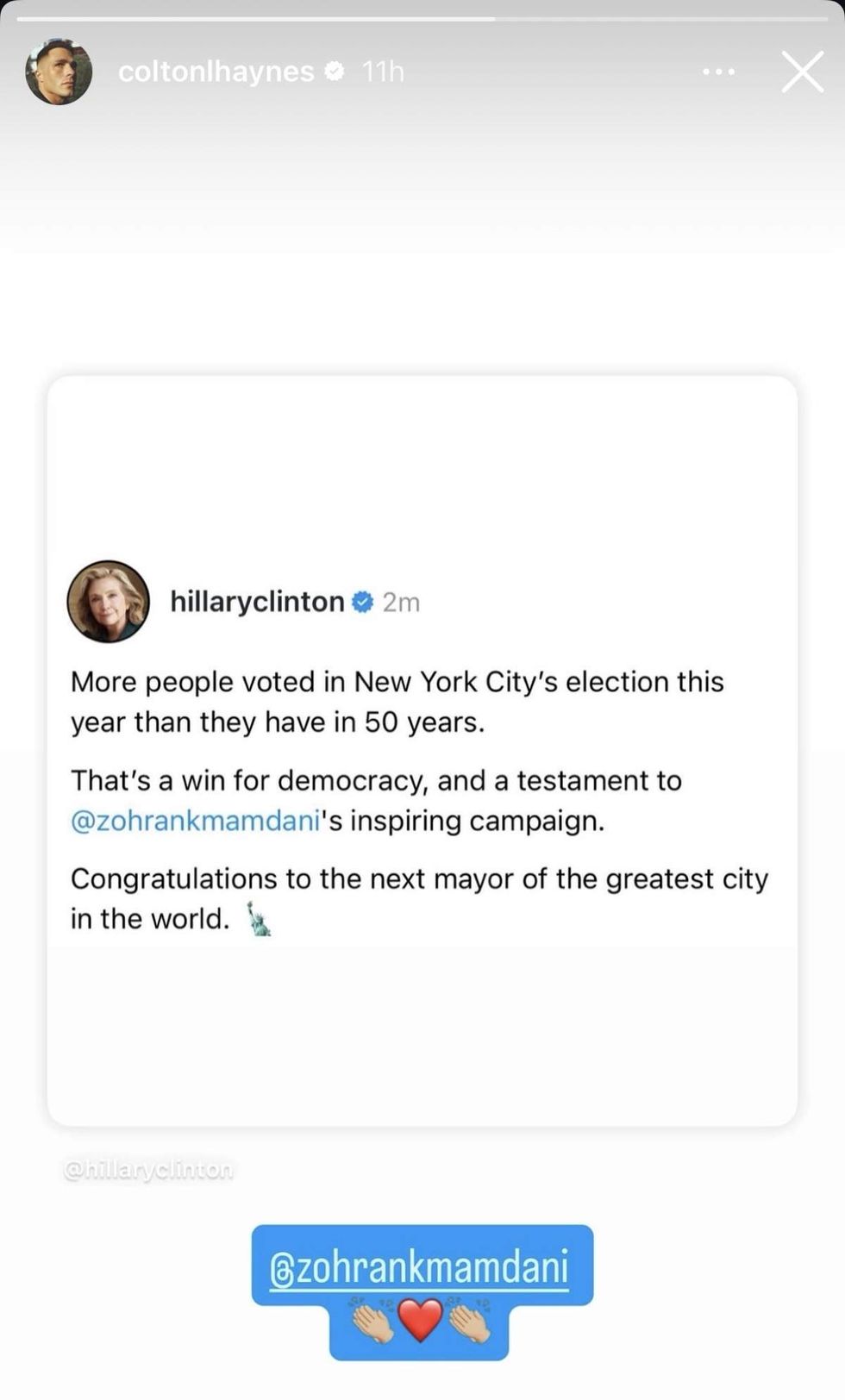 \u200bColton Haynes via Instagram Story