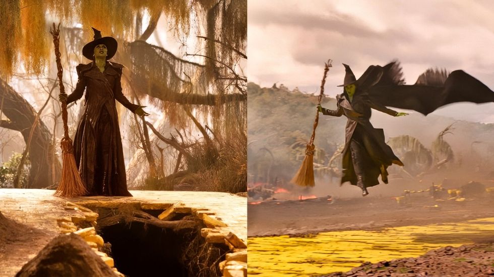 \u200bCynthia Erivo as Elphaba on the Yellow Brick Road in Wicked: For Good