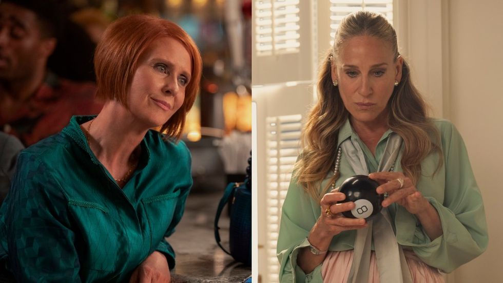 \u200bCynthia Nixon; Sarah Jessica Parker on And Just Like That\u2026