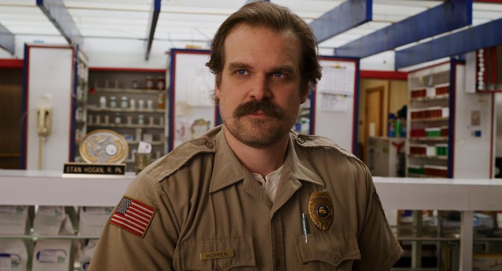 \u200bDavid Harbour as Jim Hopper on Stranger Things