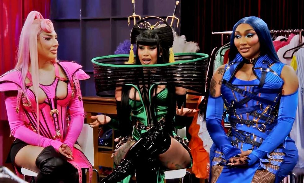 \u200bErika La' Pearl, Cardi B, and Tokyo Stylez on RuPaul's Drag Race season 18 episode 1