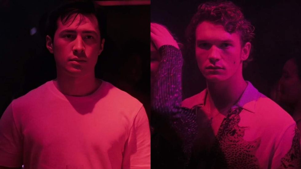 \u200bHudson Williams as Shane Hollander; Connor Storrie as Ilya Rozanov on \u200bHeated Rivalry\u200b episode 4