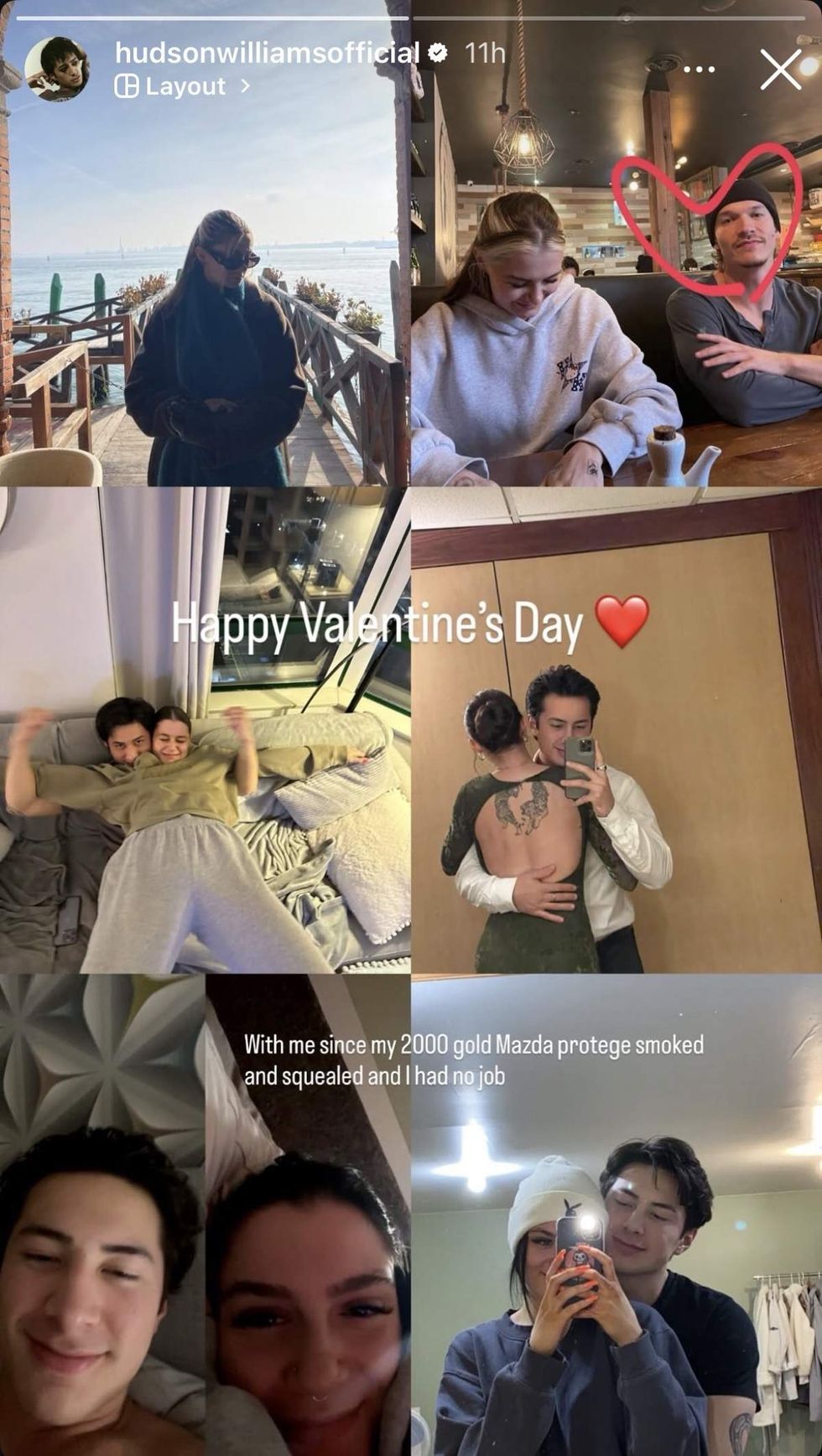 \u200bHudson Williams's girlfriend celebrated on an Instagram Story post shared by the \u200bHeated Rivalry\u200b actor on Valentine's Day