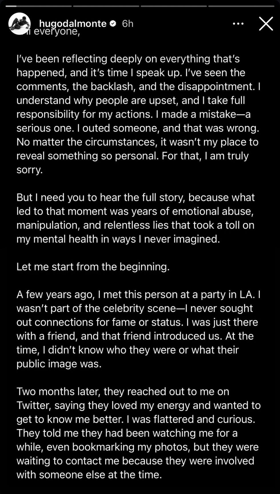 \u200bHugo D Almonte via Instagram story (1/4)