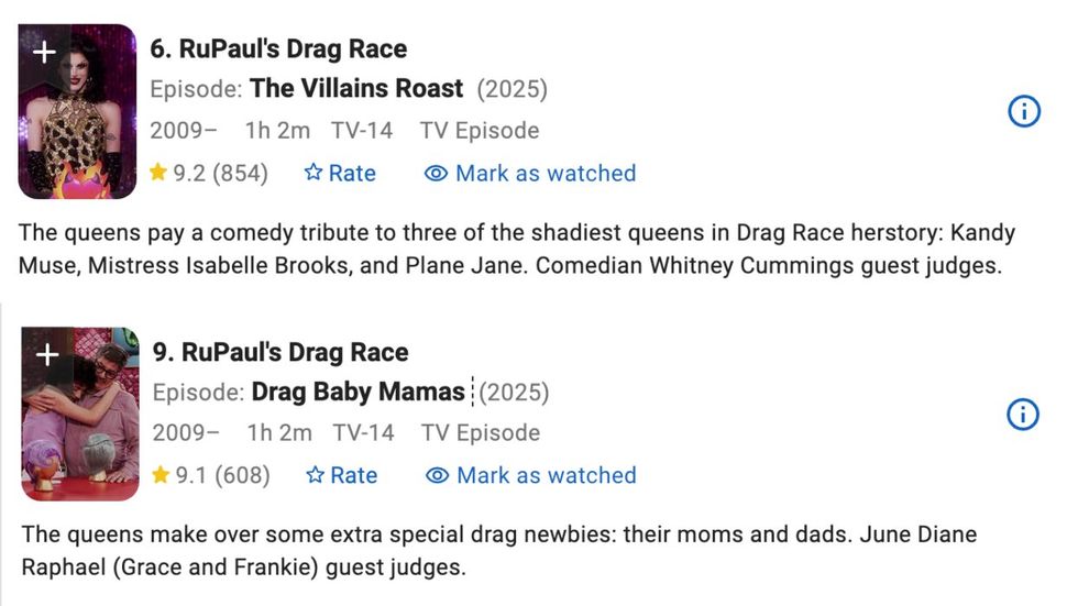 \u200bIMDb's highest-rated episodes of RuPaul's Drag Race of all time includes two entries from season 17