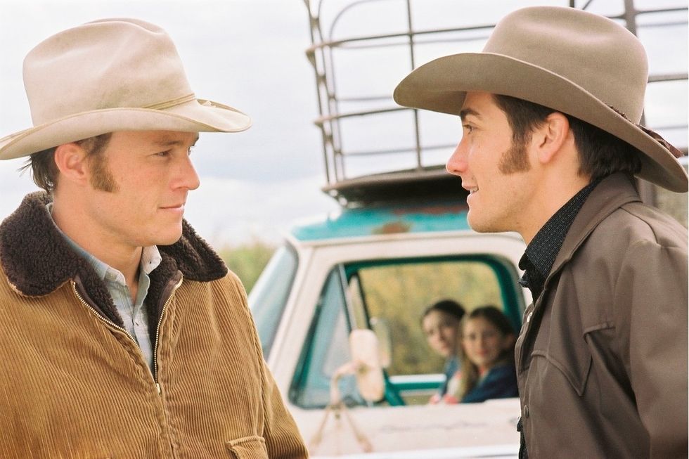 \u200bJake Gyllenhaal and Heath Ledger in Brokeback Mountain
