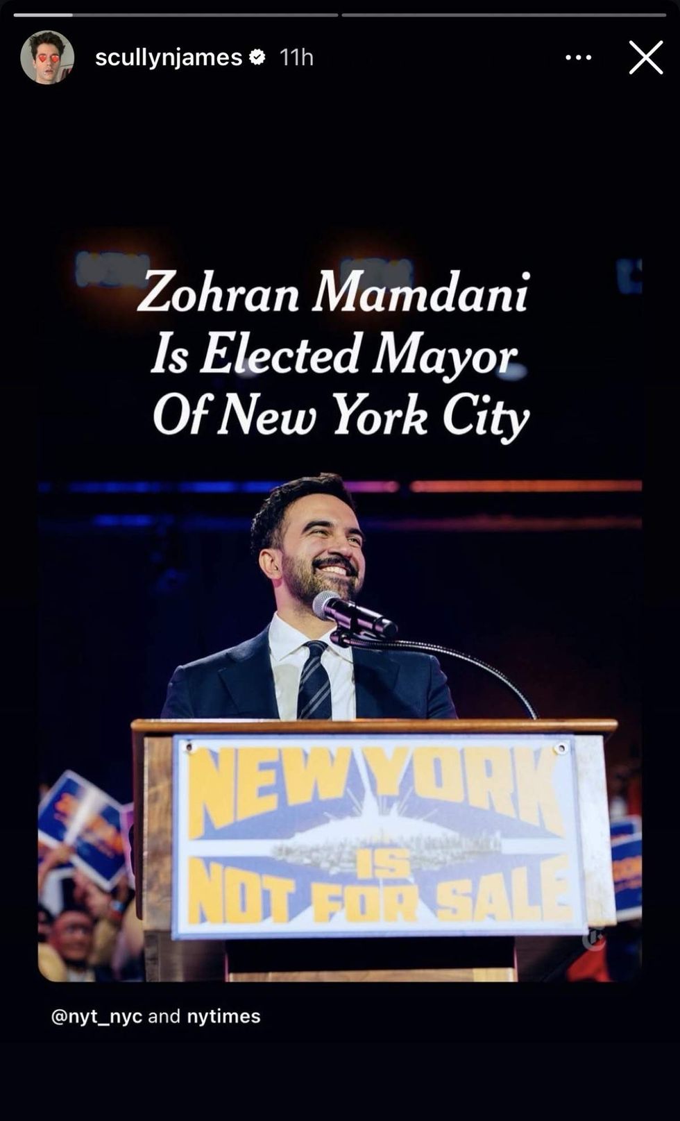 \u200bJames Scully via Instagram Story