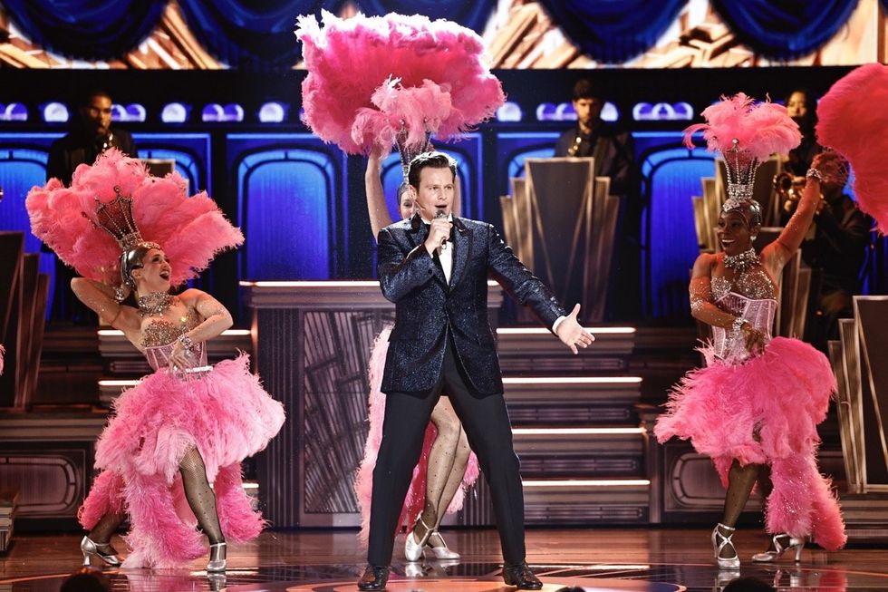 \u200bJonathan Groff performing a number from \u200bJust in Time\u200b at the 2025 Tony Awards.