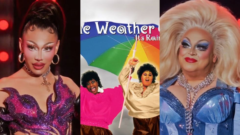 \u200bJorgeous and Ginger Minj lip sync to 'It's Raining Men' by The Weather Girls on \u200bRuPaul's Drag Race All Stars\u200b season 10