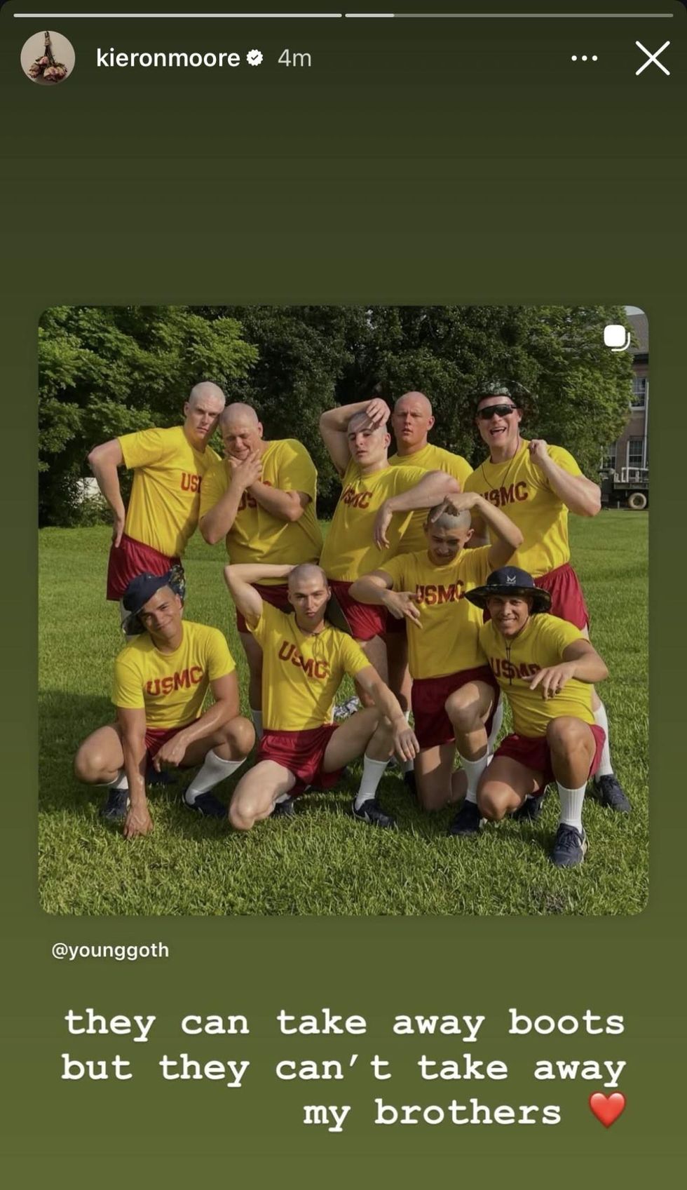 \u200bKieron Moore, who played Nicholas Slovacek on \u200bBoots\u200b, as shared on Instagram Story