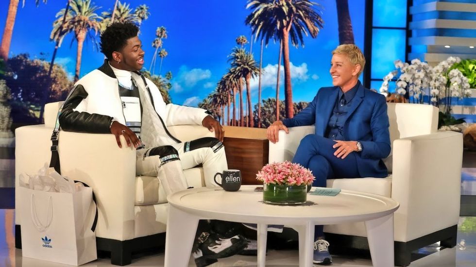 \u200bLil Nas X being interviewed by Ellen DeGeneres on The Ellen DeGeneres Show in September 2019.