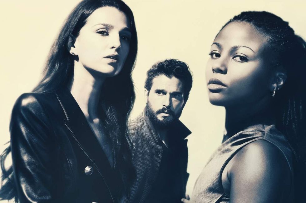 \u200bMarisa Abela as Yasmin Kara-Hanani, Kit Harington as Sir Henry Muck, and Myha'la as Harper Stern in the official poster for \u200bIndustry\u200b season 4