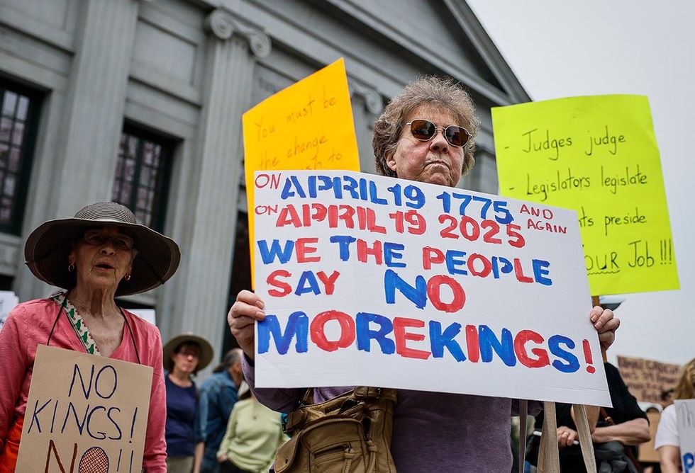 \u200bNo Kings rally at Hancock Adams Common Quincy MA near boston April 2025