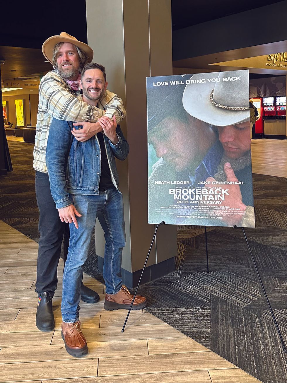 \u200bOut editor in chief Daniel Reynolds and Nick McCarthy at Brokeback Mountain\u2019s 20th anniversary screening