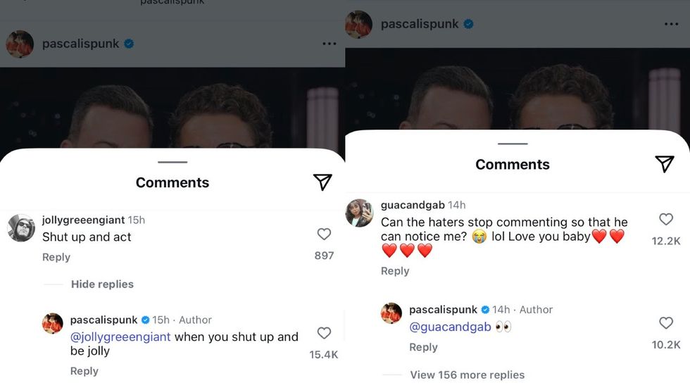 \u200bPedro Pascal replies to Instagram comments under a post showing his support of Jimmy Kimmel