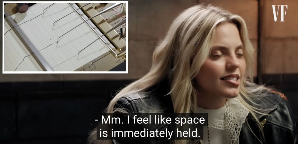 \u200bRene\u00e9 Rapp in a 'Lie Detector Test' video from Vanity Fair