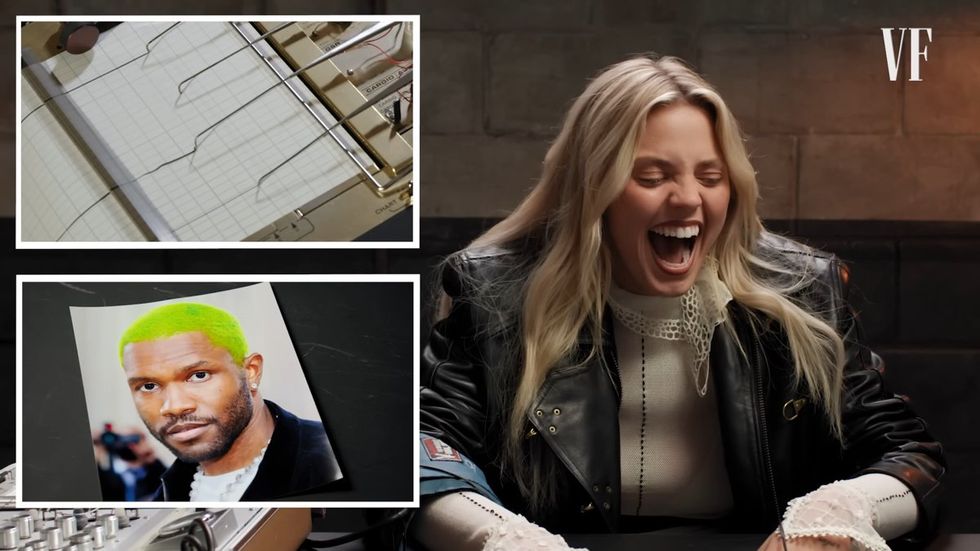 \u200bRene\u00e9 Rapp reacts to a photo of Frank Ocean in a Lie Detector Test video from Vanity Fair on YouTube