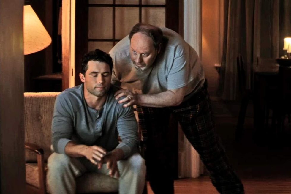 \u200bRobbie GK as Kip Grady and Matt Gordon as George Grady on Heated Rivalry episode 3