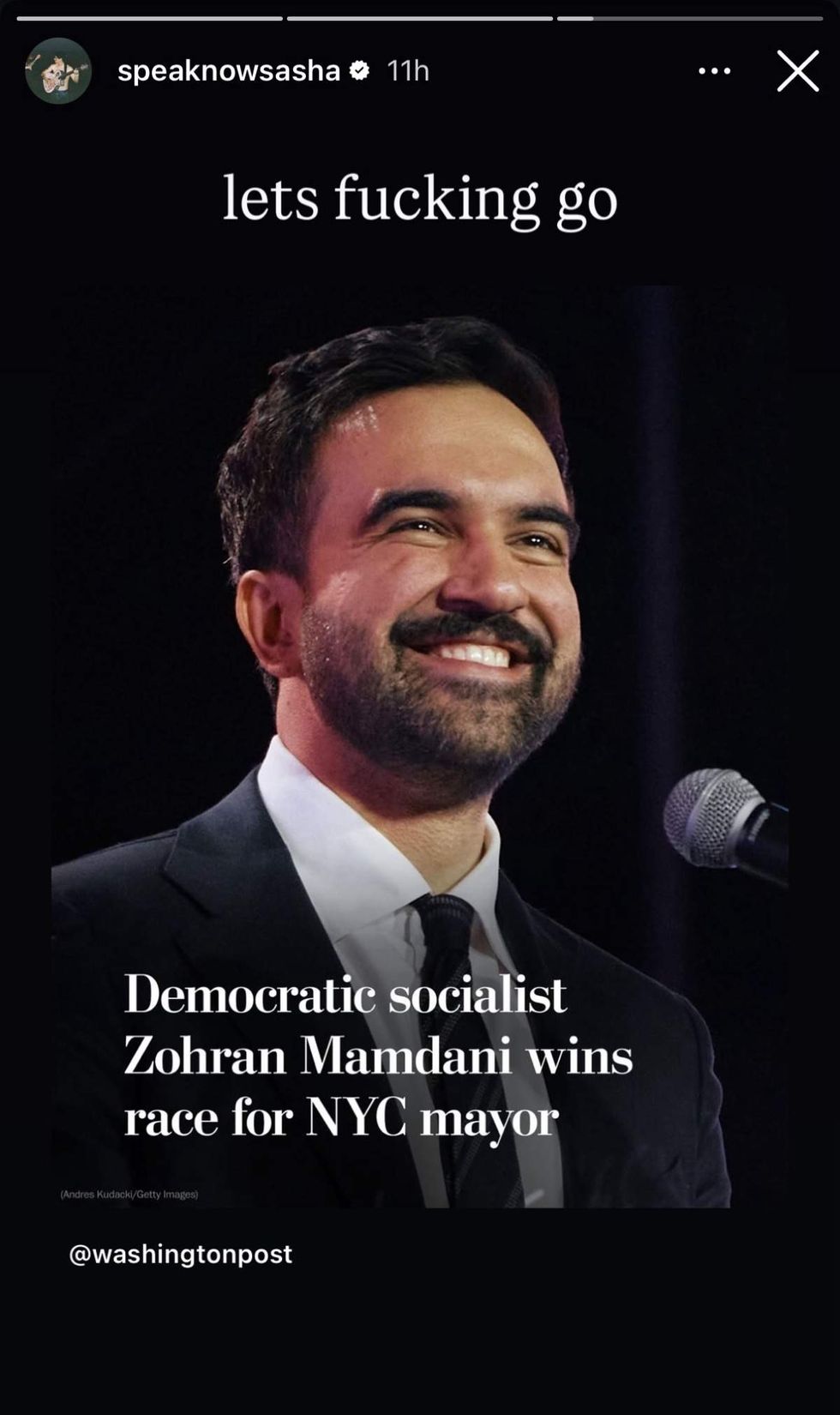 \u200bSasha Allen via Instagram Story