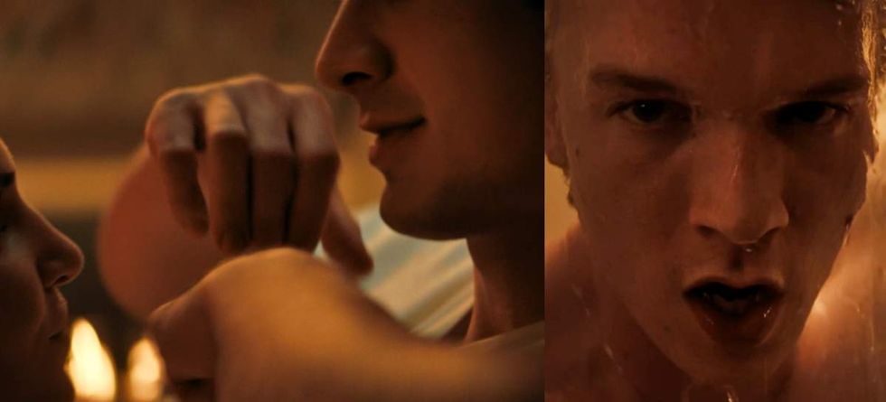 \u200bSophie Nelisse as Rose Landry and Hudson Williams as Shane Hollander; \u200bConnor Storrie as Ilya Rozanov on Heated Rivalry episode 4