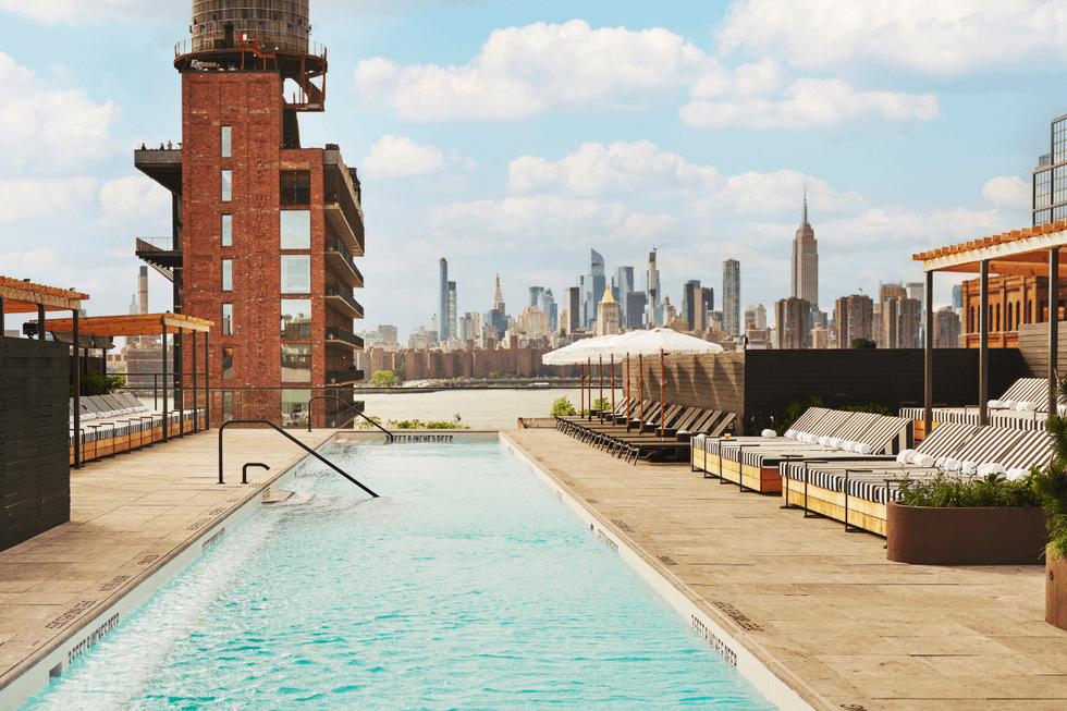 \u200bThe 120-foot rooftop pool at Bathhouse Williamsburg