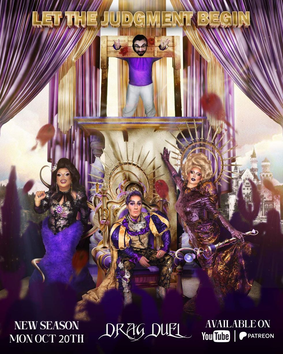 \u200bThe Drag Detective, Bucy, Dom Parinyon, and Hydra as the main judges of \u200bDrag Duel\u200b season 3