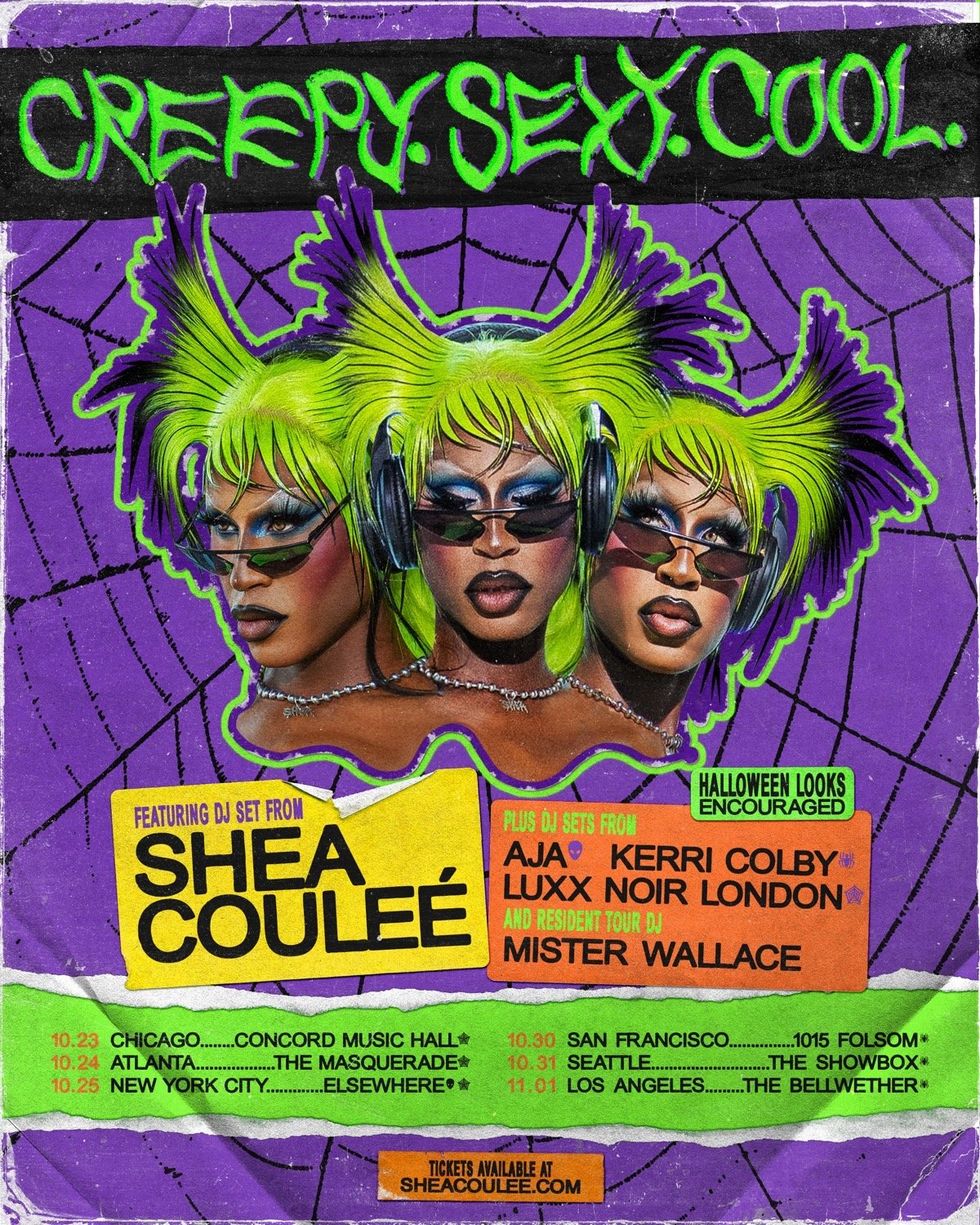 \u200bThe official poster for Shea Coule\u00e9's new DJ tour, Creepy Sexy Cool, scheduled for Halloween 2025