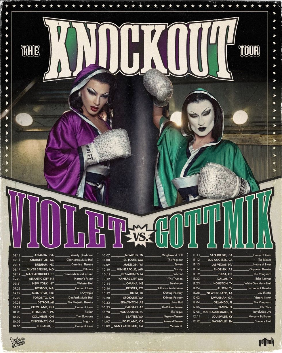 \u200bViolet Chachki and Gottmik in the official poster for The Knockout Tour