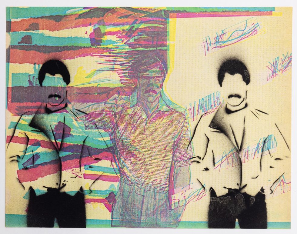 Untitled artwork of three mustached men by Teddy Sandoval