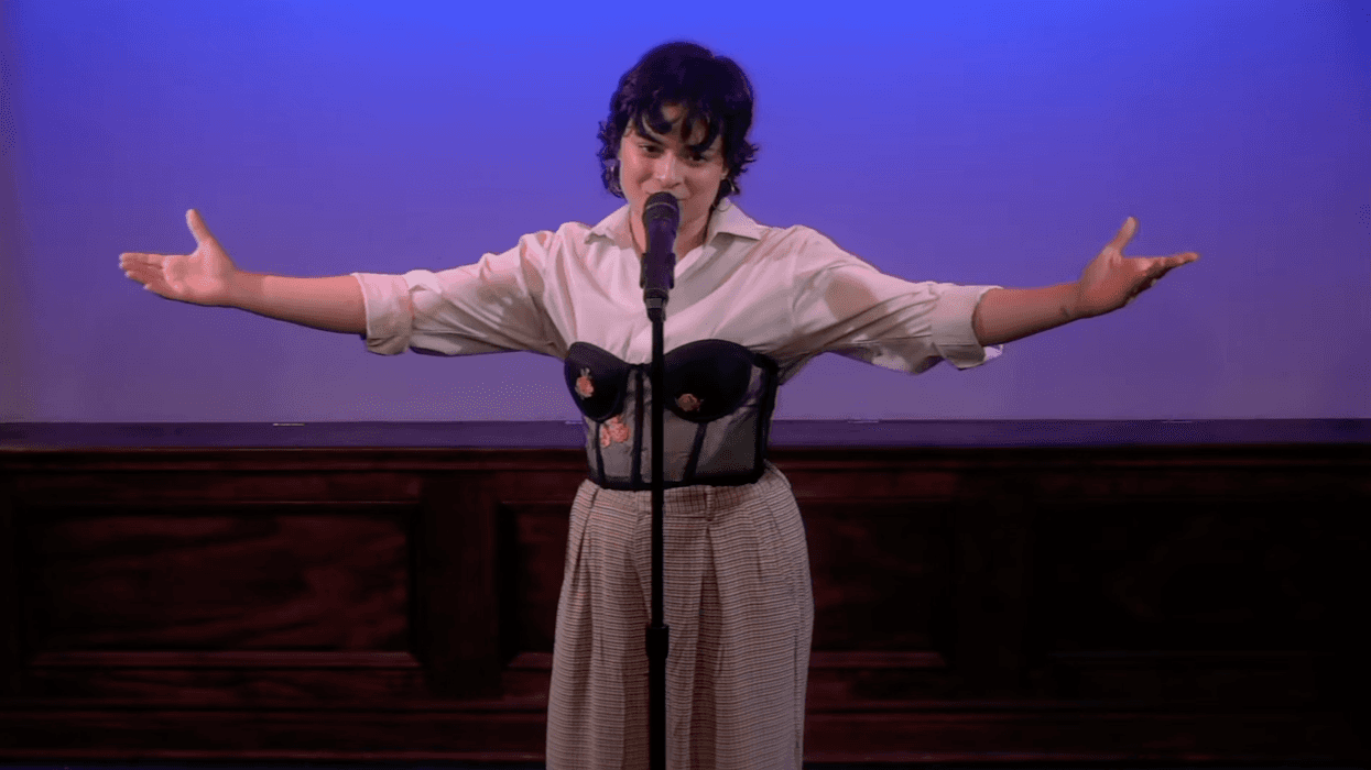 Valeria Alceves performs for the Trans Voices Cabaret