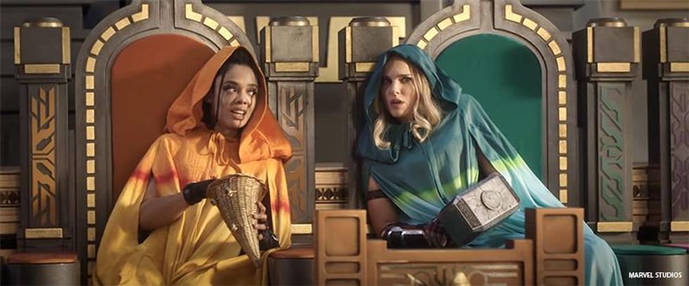 Valkyrie and Jane Foster Sitting Next to Each Other