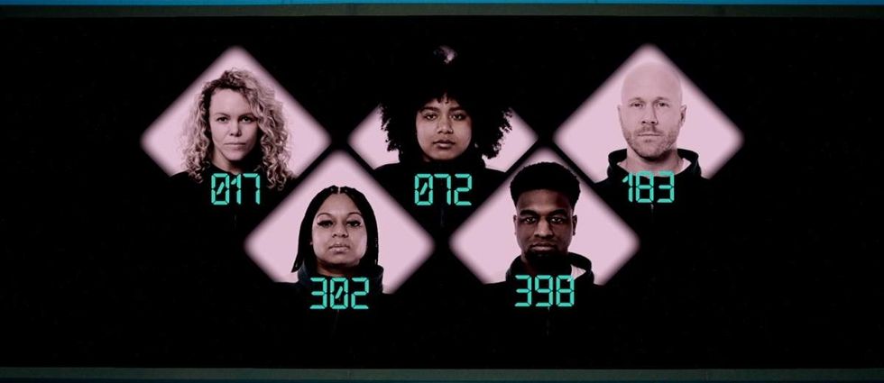 Vanessa Clements (Player 017); Perla Figuereo (Player 072); Steven Jones (Player 183); Dajah Graham (Player 302); Trinity Parriman (Player 398) on Squid Game: The Challenge season 2