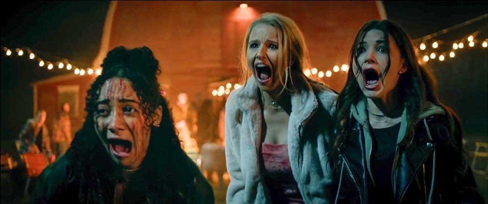 Verity Marks, Cassandra Potenza, and Katie Douglas in Eli Craig's Clown in a Cornfield