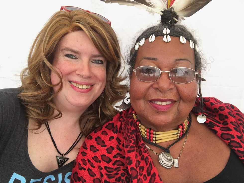 VIctoria Cruz posed for a photo with the author prior to the Pride March in 2018.