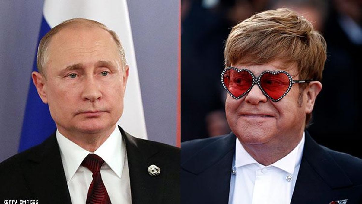 Vladimir Putin says Elton John is mistaken about his comments about LGBTQ+ people.
