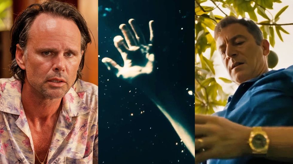 Walton Goggins; underwater arm and hand; Jason Isaacs on The White Lotus season 3 episode 8