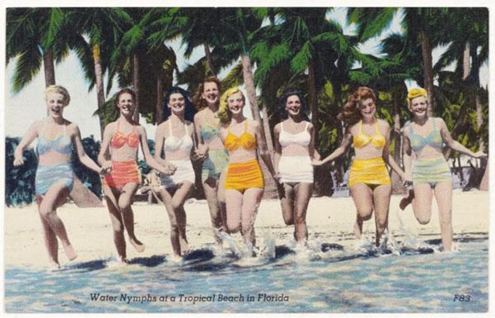 "Water Nymphs at a Tropical Beach in Florida," 1930s.