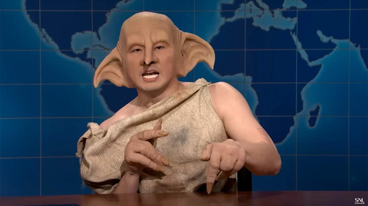 watermarked footage still SNL Weekend Update Bowen Yang as Dobby The House Elf talking about JK Rowling wardrobe malfunction
