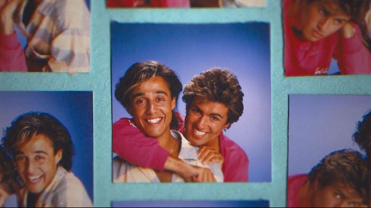 Wham! bandmates Andrew Ridgeley and George Michael