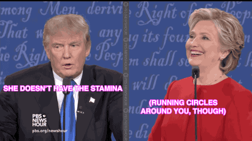When She Side-Eyed Trump's Comments About Her Presidential "Look" and Stamina