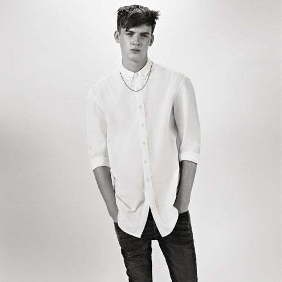 White Twill Long Sleeve Longer Length Shirt